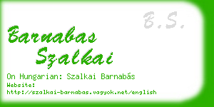 barnabas szalkai business card