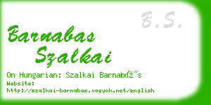 barnabas szalkai business card
